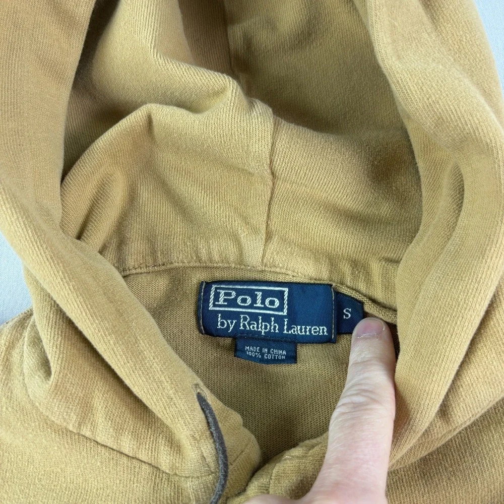 Polo Ralph Lauren Hoodie Mens‎ Small Brown Henley Pullover Sweatshirt